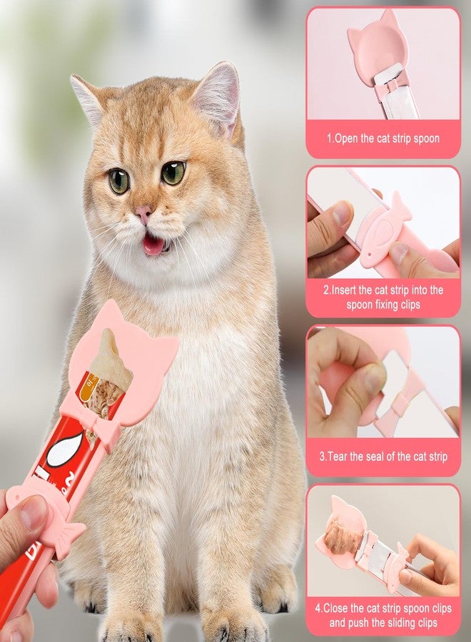 LUSTRIB 4 Pcs Cat Food Lid and Spoon Set, Silicone Pet Food Can Covers with Multi-Function Spoon Opener, Stainless Steel Wet Food Spoon & Cat Bar Squeezer for Pet Cat Dog Feeding Wet Foods Storage Organizer - Image 5